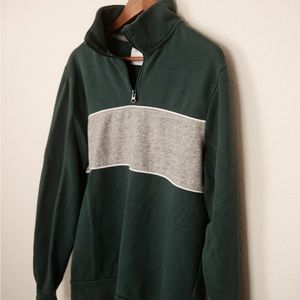 Old Navy Color Blocked Quarter Zip Sweatshirt in Emerald